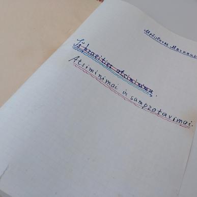Muziejui padovanoti Mečislovo Markausko ranka rašyti atsiminimai